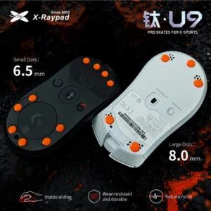 X-Raypad Titanium U9 Ultra Universal Dot Premium Gaming Mouse Skates — Durable. Quiet. Smooth.